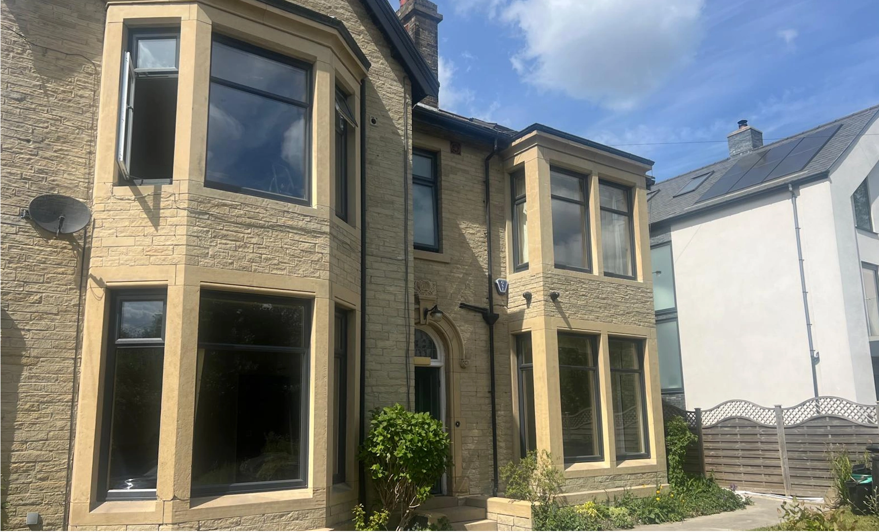Anthracite grey UPVc windows in Pudsey